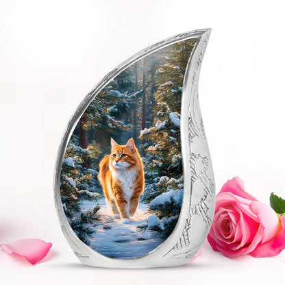 Blue Cat Embrace Cremation Urns for Human Ashes - 10-inch, 200 cu in - Yatskia