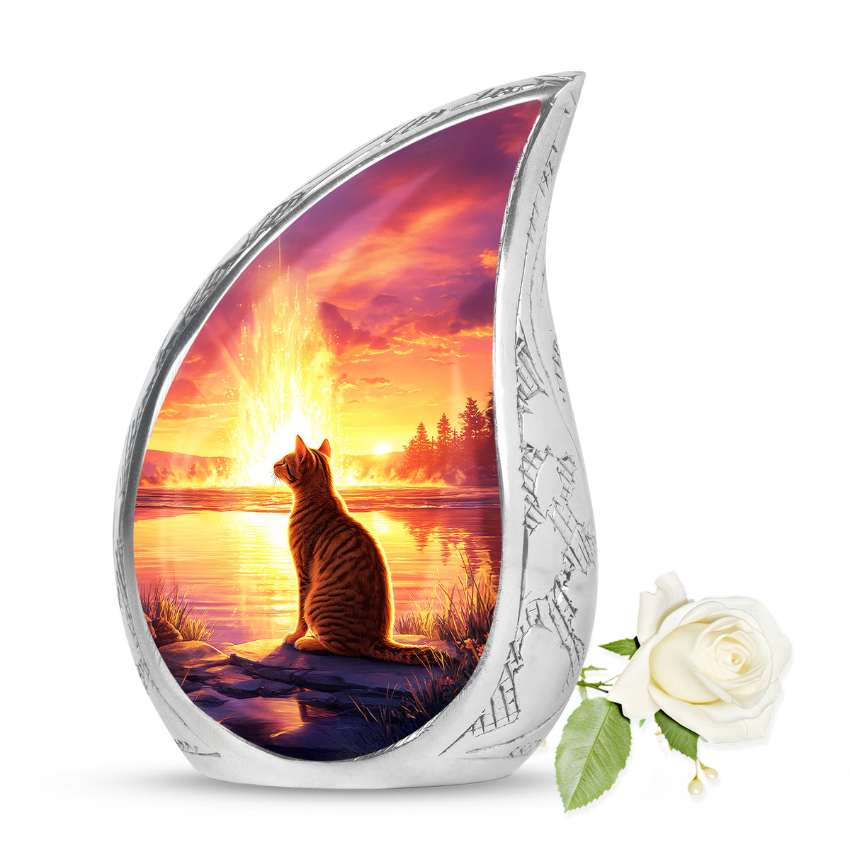 Personalized Red Steadfast Cat Cremation Urns for Human Ashes - Yatskia