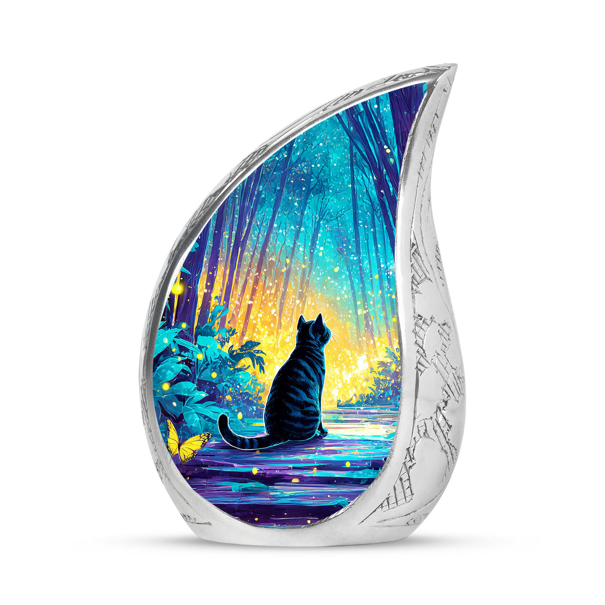 Personalized Teal Cat Cremation Urns for Ashes - Captivating - Yatskia