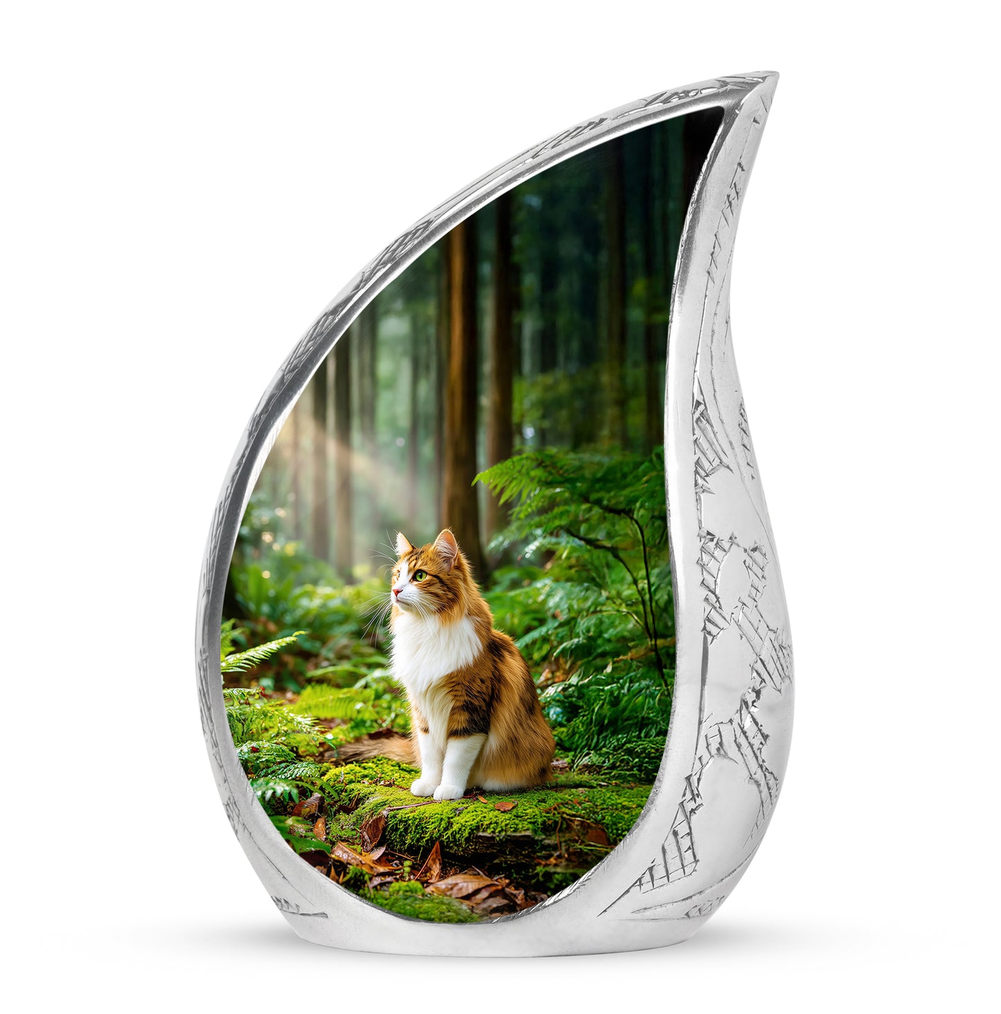 Gold Cat Sanctuary Cremation Urns for Human Ashes - 10-inch, 200 cu in - Yatskia