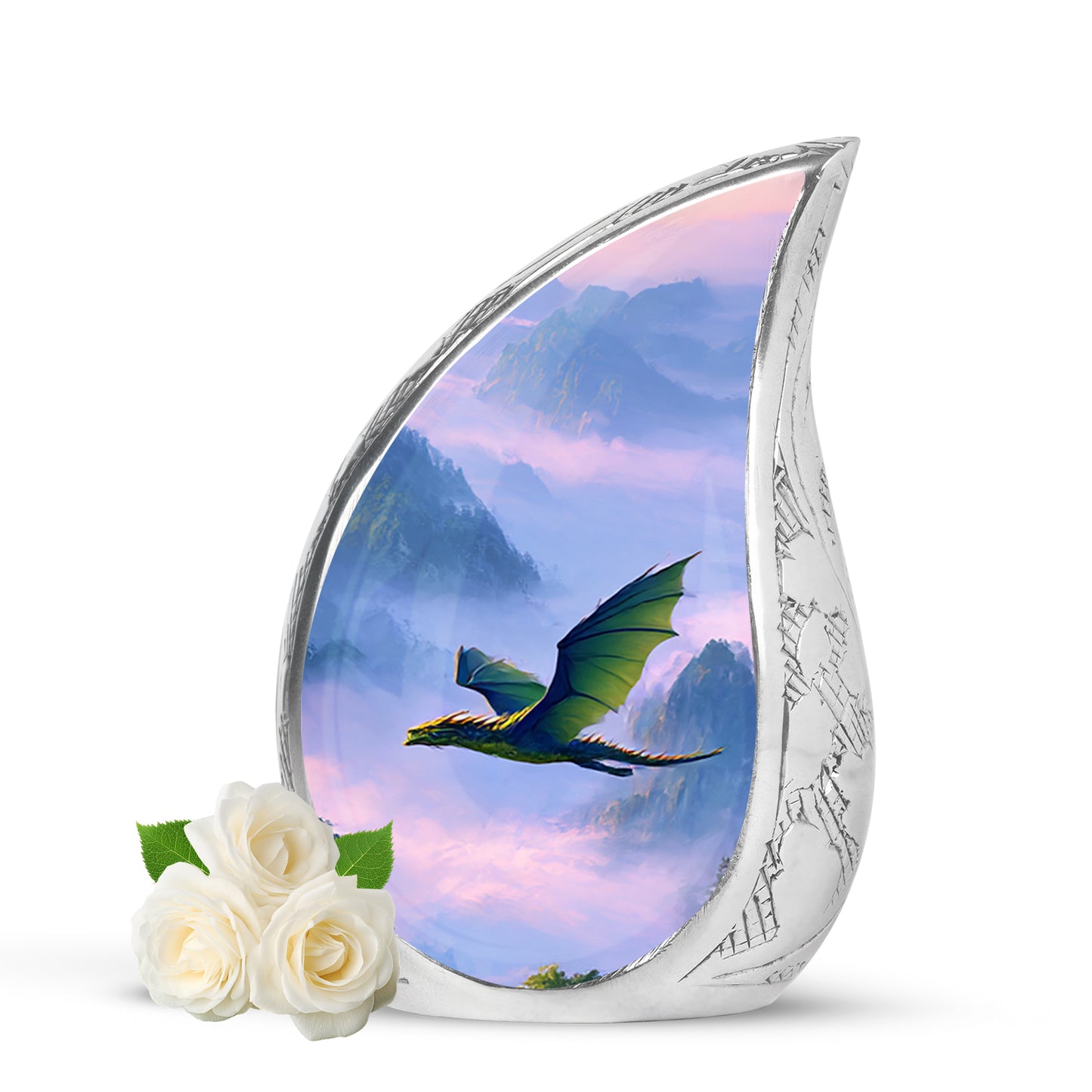 Personalized Dragon Cremation Urns - Soothing Blue 10-inch, 200 cu in - Yatskia