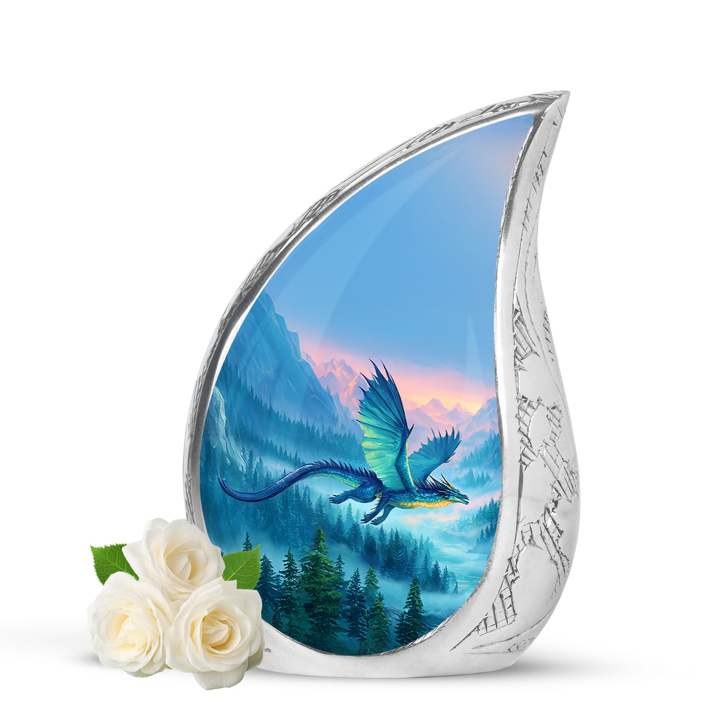 Personalized Blue Dragon Cremation Urns for Ashes - Captivating 10-inch - Yatskia