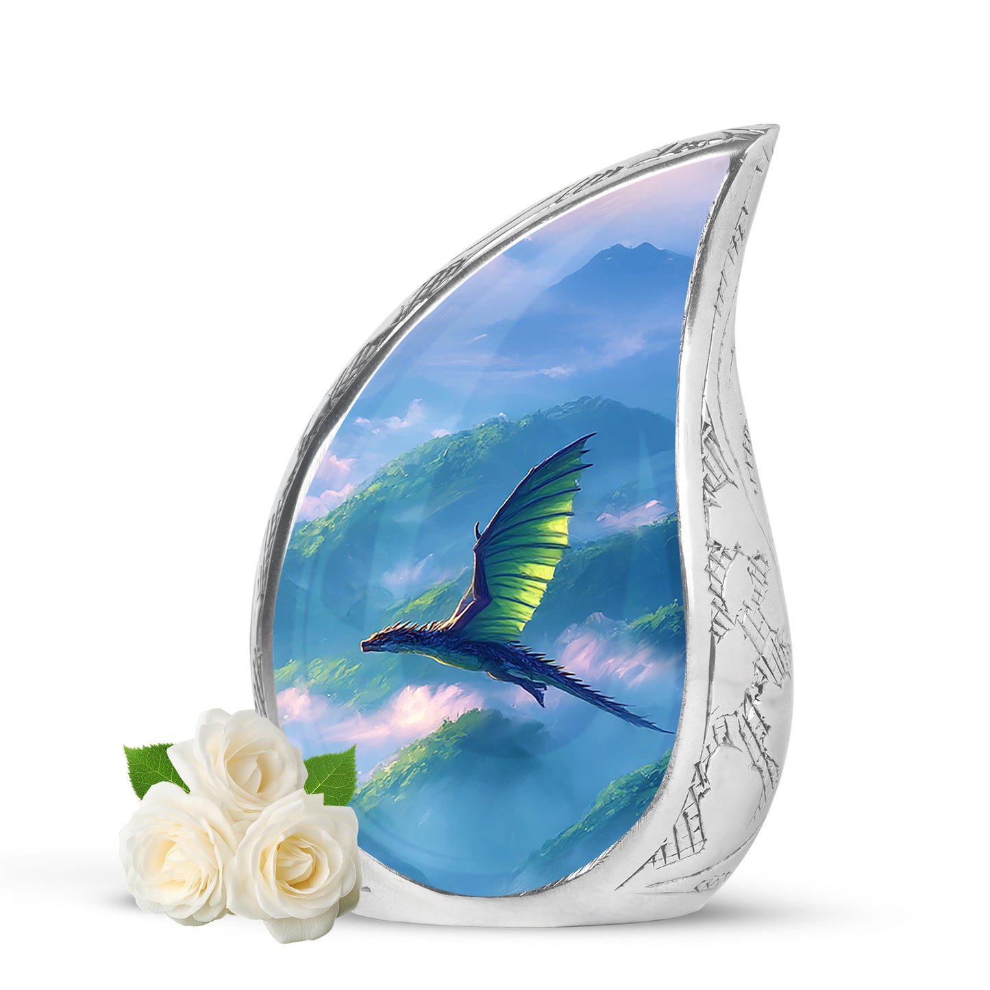 Blue Dragon Cremation Urns - Enduring Blessing 10-inch, 200 cu in - Yatskia