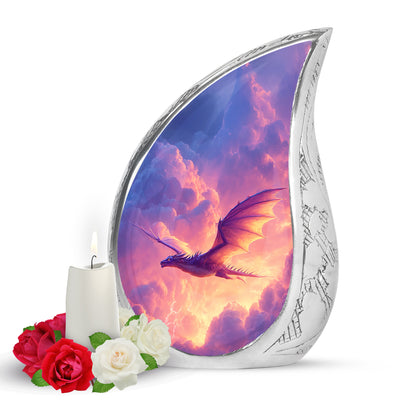 Personalized Eternal Dragon Cremation Urns - Blue 10-inch, 200 cu in - Yatskia