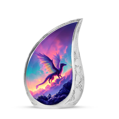 Distinguished Blue Dragon Cremation Urn for Ashes - 10-inch, 200 cu in - Yatskia