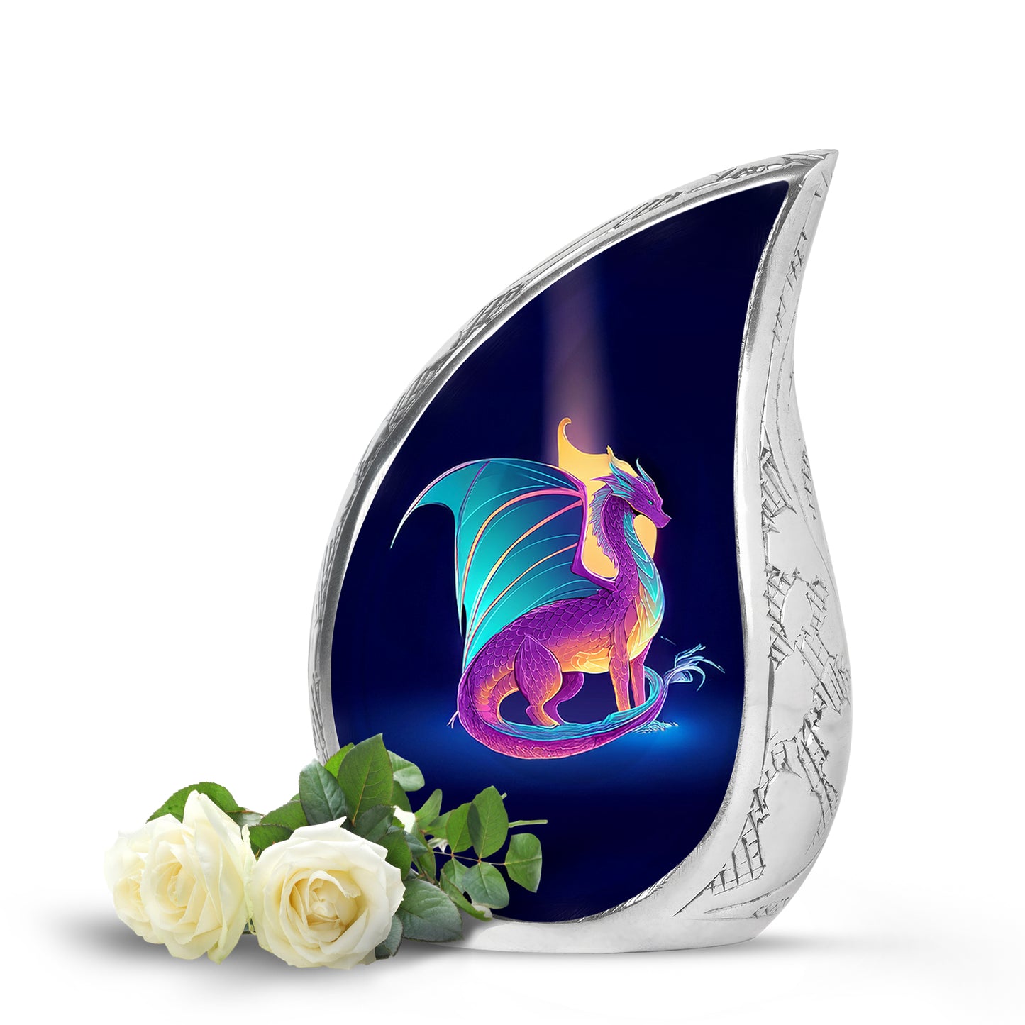 Everlasting Blue Dragon Celebration Urn for Human Ashes - 10-inch, 200 cu in - Yatskia