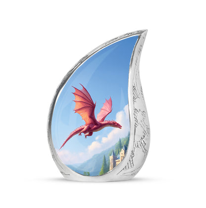 Personalized Seraphic Dragon Cremation Urns - Blue 10-inch, 200 cu in - Yatskia