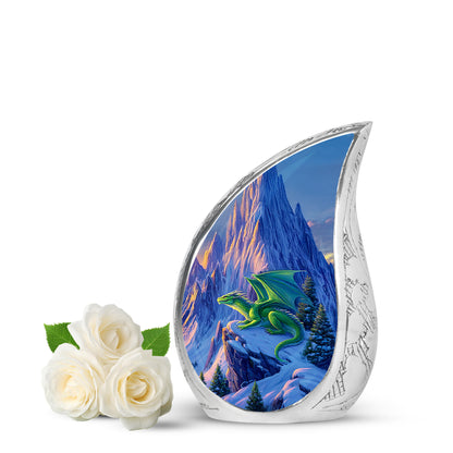 Blue Dragon Commemoration Cremation Urns for Human Ashes - 10-inch, 200 cu in - Yatskia