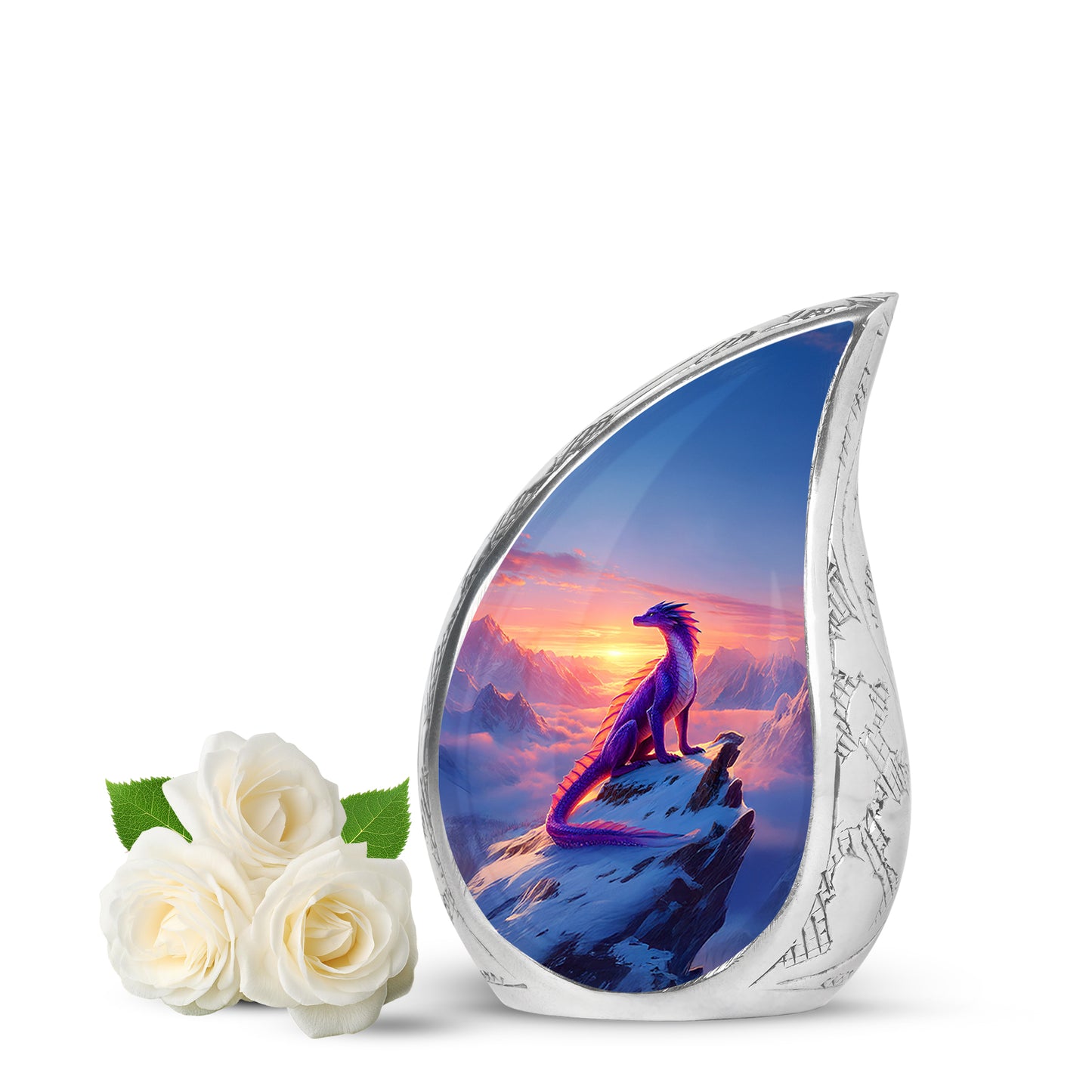 Hallowed Dragon Cremation Urns for Human Ashes - Blue 10-inch - Yatskia