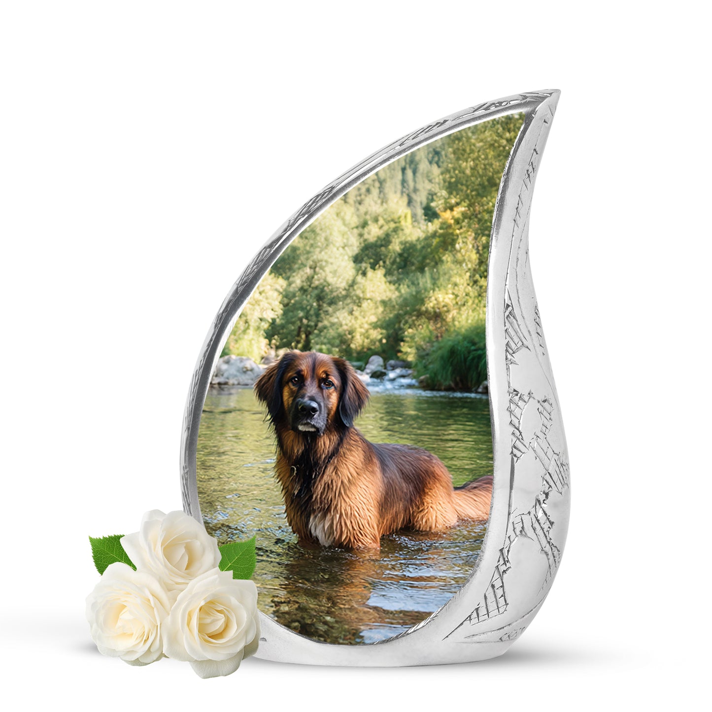 Distinguished Green Dog Cremation Urn for Ashes - 10-inch, 200 cu in - Yatskia