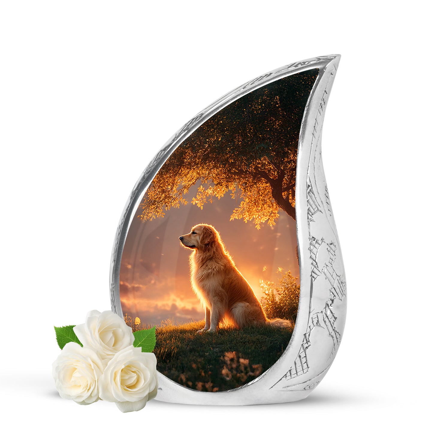 Black Treasured Dog Cremation Urns for Human Ashes - 10-inch, 200 cu in - Yatskia