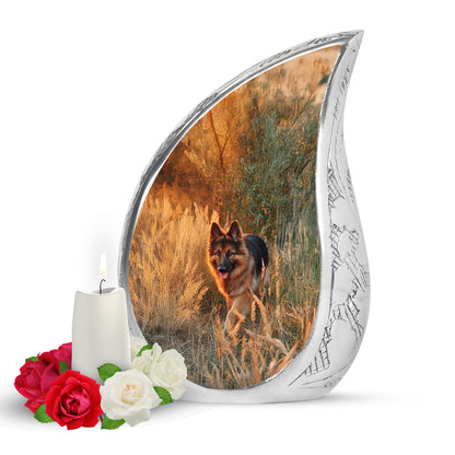 Personalized Dog Cremation Urns - Eminent Gold 10-inch, 200 cu in - Yatskia