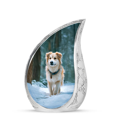 Personalized Teal Dog Cremation Urns for Ashes - Peaceful 10-inch - Yatskia