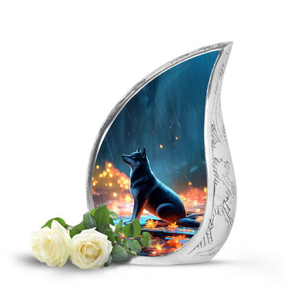 Personalized Dog Cremation Urns - Wondrous Blue 10-inch, 200 cu in - Yatskia