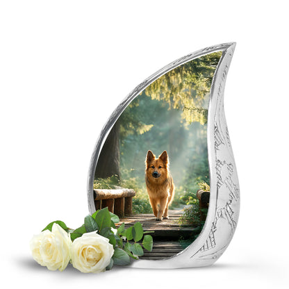 Personalized Green Dog Cremation Urns for Ashes - Enchanting 10-inch - Yatskia