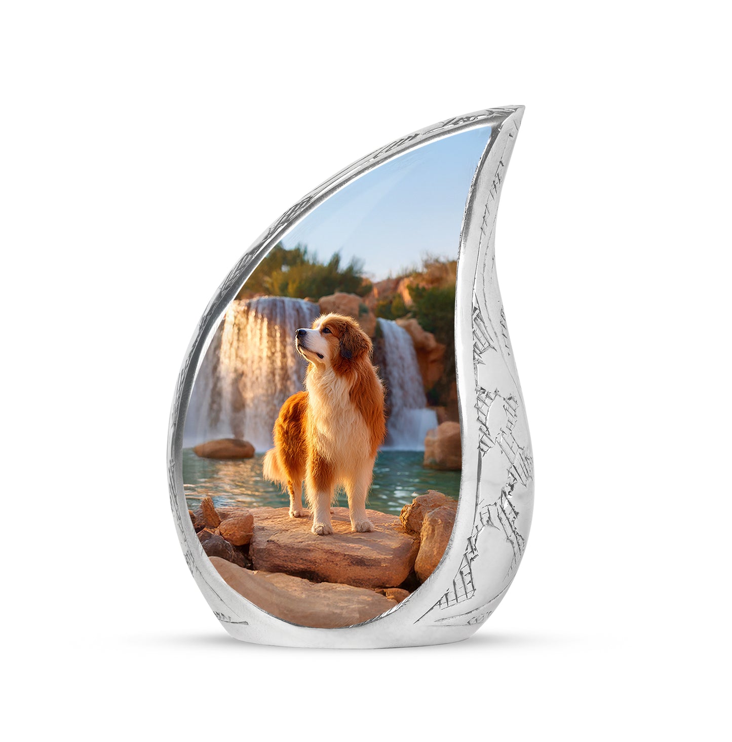 Personalized Blue Sovereign Dog Cremation Urns for Human Ashes - 10-inch, 200 cu in - Yatskia