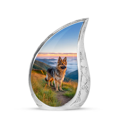 Personalized Dog Cremation Urns - Tranquil Blue 10-inch, 200 cu in - Yatskia