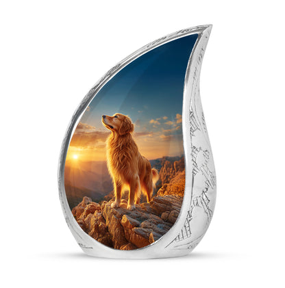 Personalized Blue Dog Cremation Urns for Ashes - Transcendent 10-inch - Yatskia