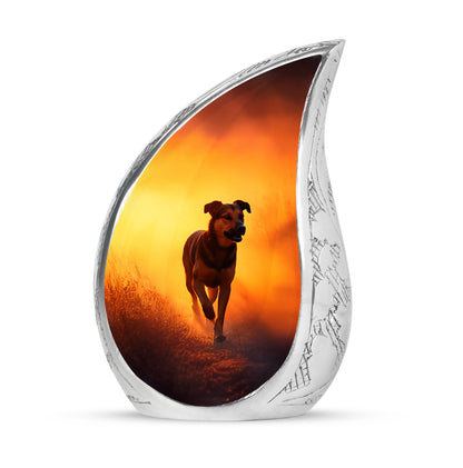 Personalized Gold Revered Dog Cremation Urns for Human Ashes - 10-inch, 200 cu in - Yatskia
