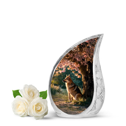 Everlasting Gold Dog Blessing Urn for Human Ashes - 10-inch, 200 cu in - Yatskia