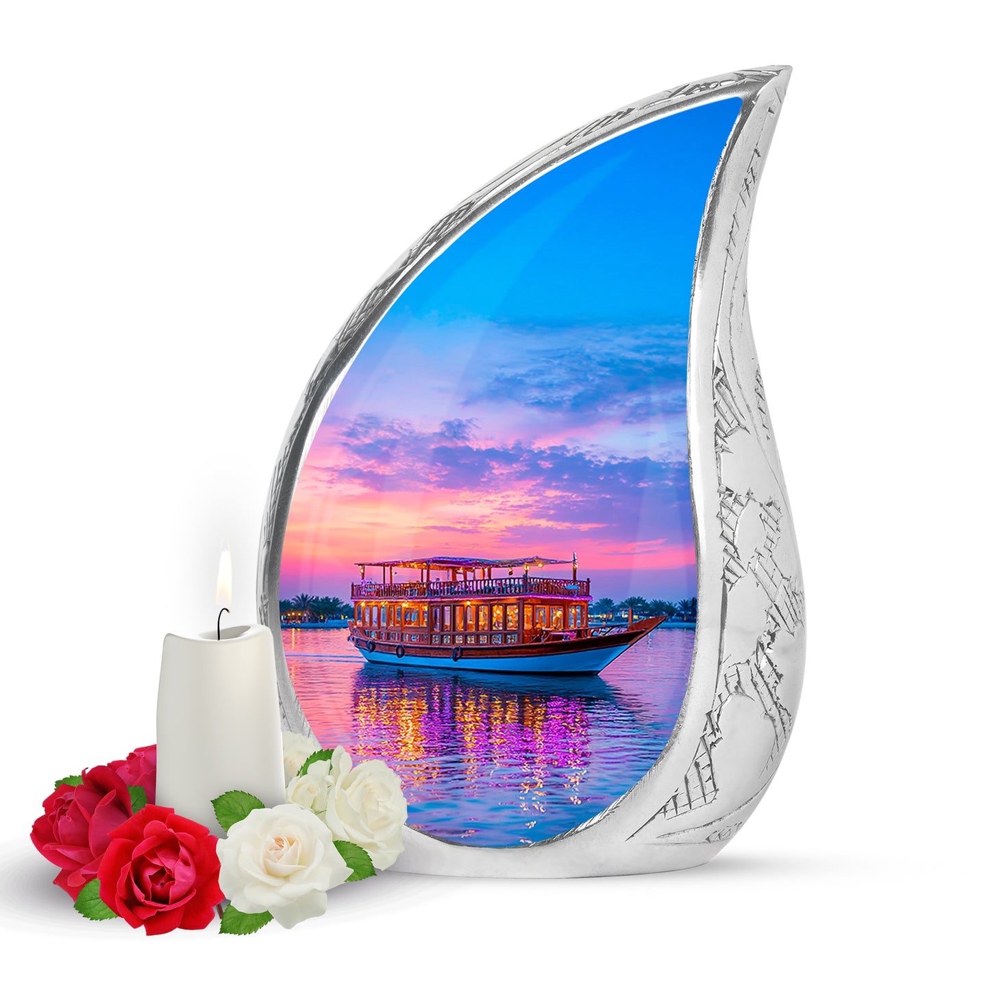 Regal Boat Memorial Cremation Urns - Blue 10-inch, 200 cu in - Yatskia