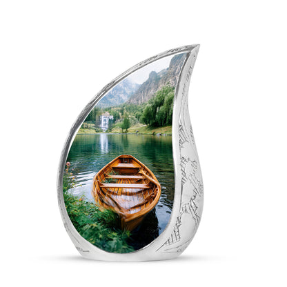 Green Boat Heritage Cremation Urns for Human Ashes - 10-inch, 200 cu in - Yatskia