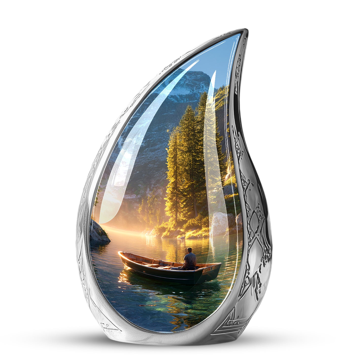 Gold Beloved Boat Cremation Urns for Human Ashes - 10-inch, 200 cu in - Yatskia
