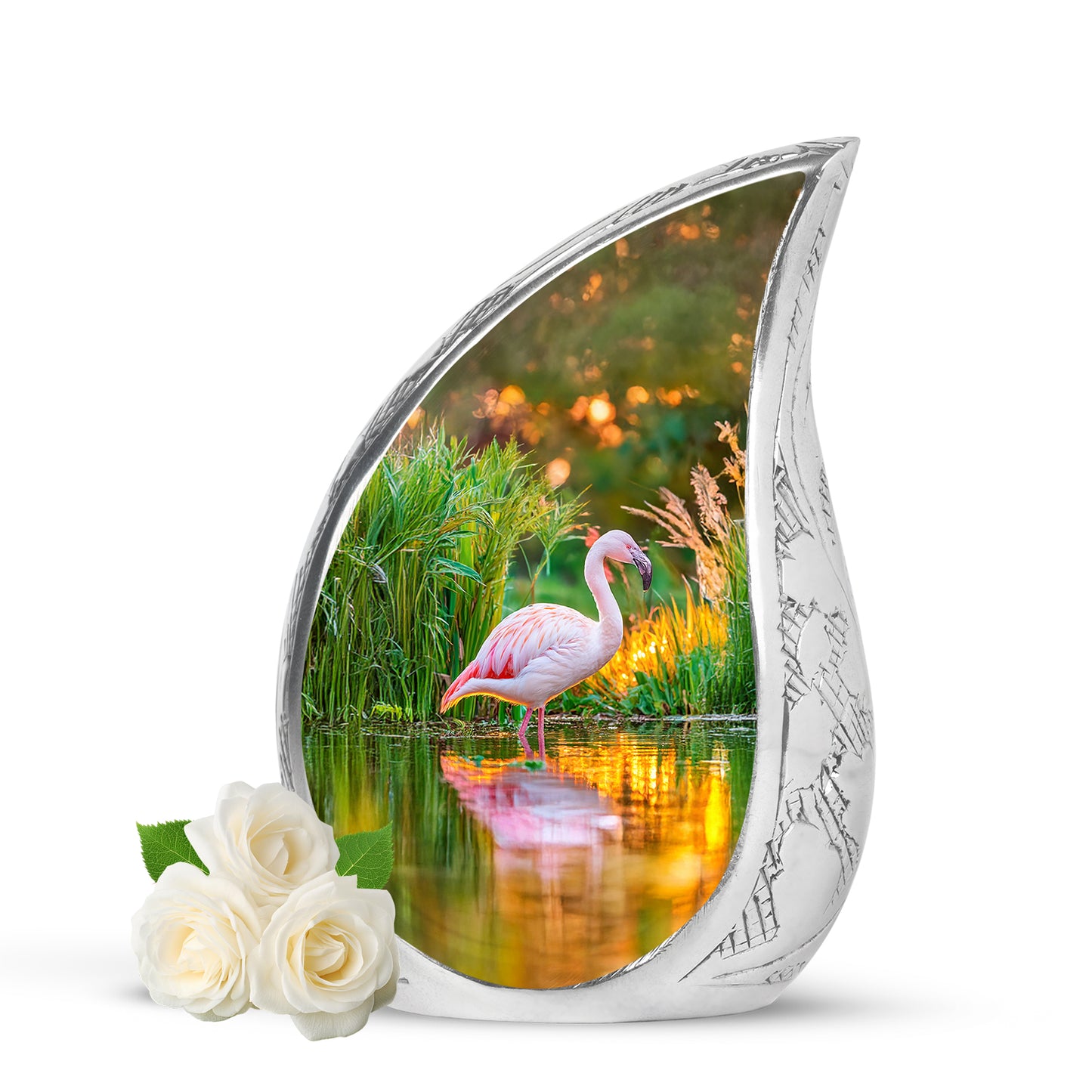 Personalized Gold Flamingo Cremation Urns for Ashes - Majestic 10-inch - Yatskia