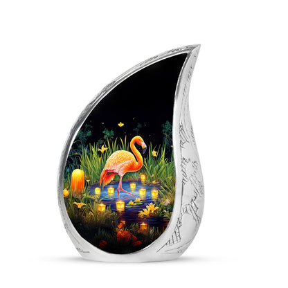 Black Flamingo Cremation Urns - Glorious Tribute 10-inch, 200 cu in - Yatskia