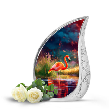 Lustrous Flamingo Cremation Urns for Human Ashes - Purple 10-inch - Yatskia