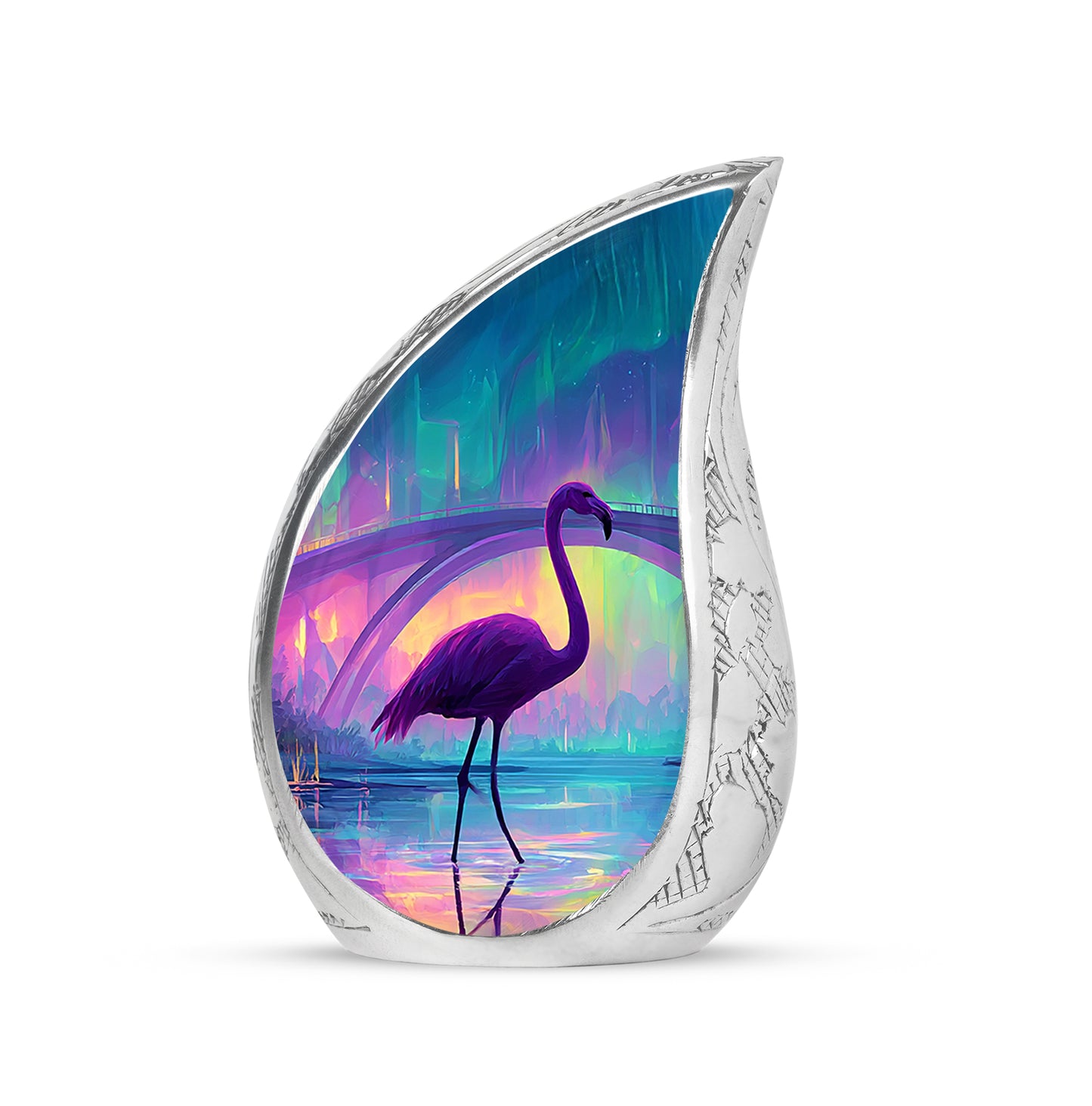 Distinguished Blue Flamingo Cremation Urn for Ashes - 10-inch, 200 cu in - Yatskia