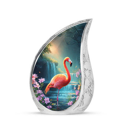 Blue Exquisite Flamingo Memorial Urn for Ashes - 10-inch, 200 cu in - Yatskia