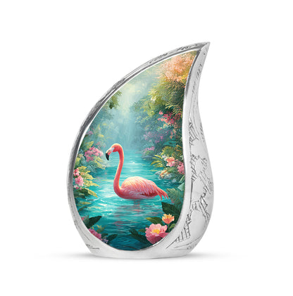 Harmonious Flamingo Cremation Urns for Human Ashes - Teal 10-inch - Yatskia