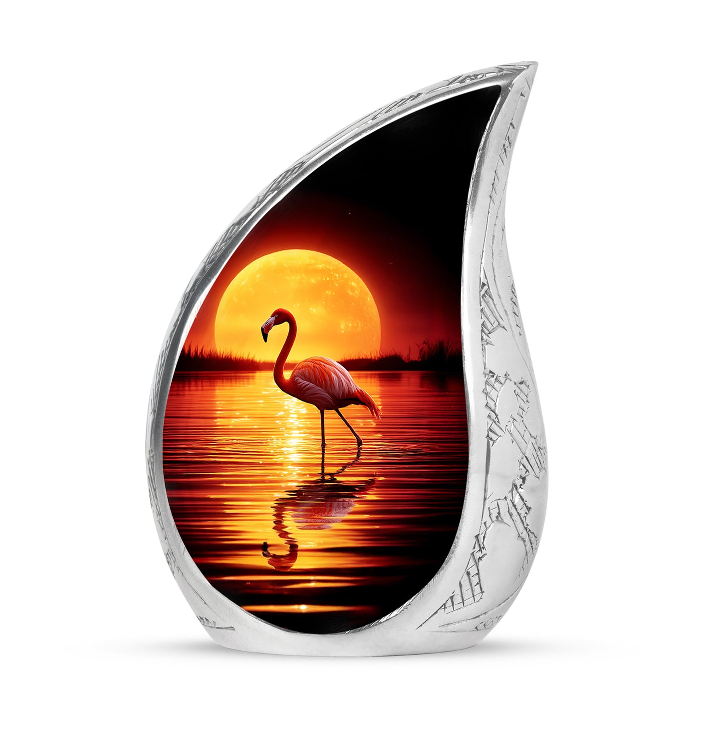 Black Flamingo Cremation Urns - Opulent Farewell 10-inch, 200 cu in - Yatskia