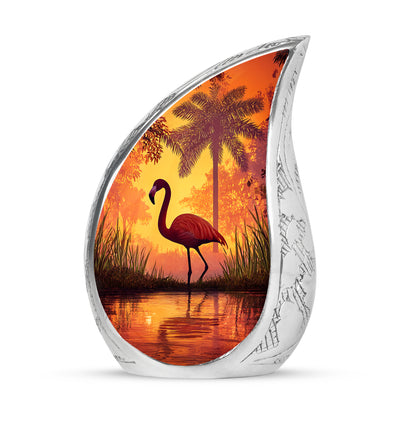 Blessed Flamingo Cremation Urns for Human Ashes - Red 10-inch - Yatskia