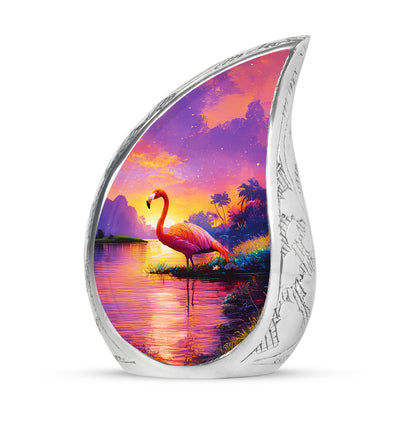 Stunning Pink Flamingo Guardian Urn for Human Ashes - 10-inch, 200 cu in - Yatskia