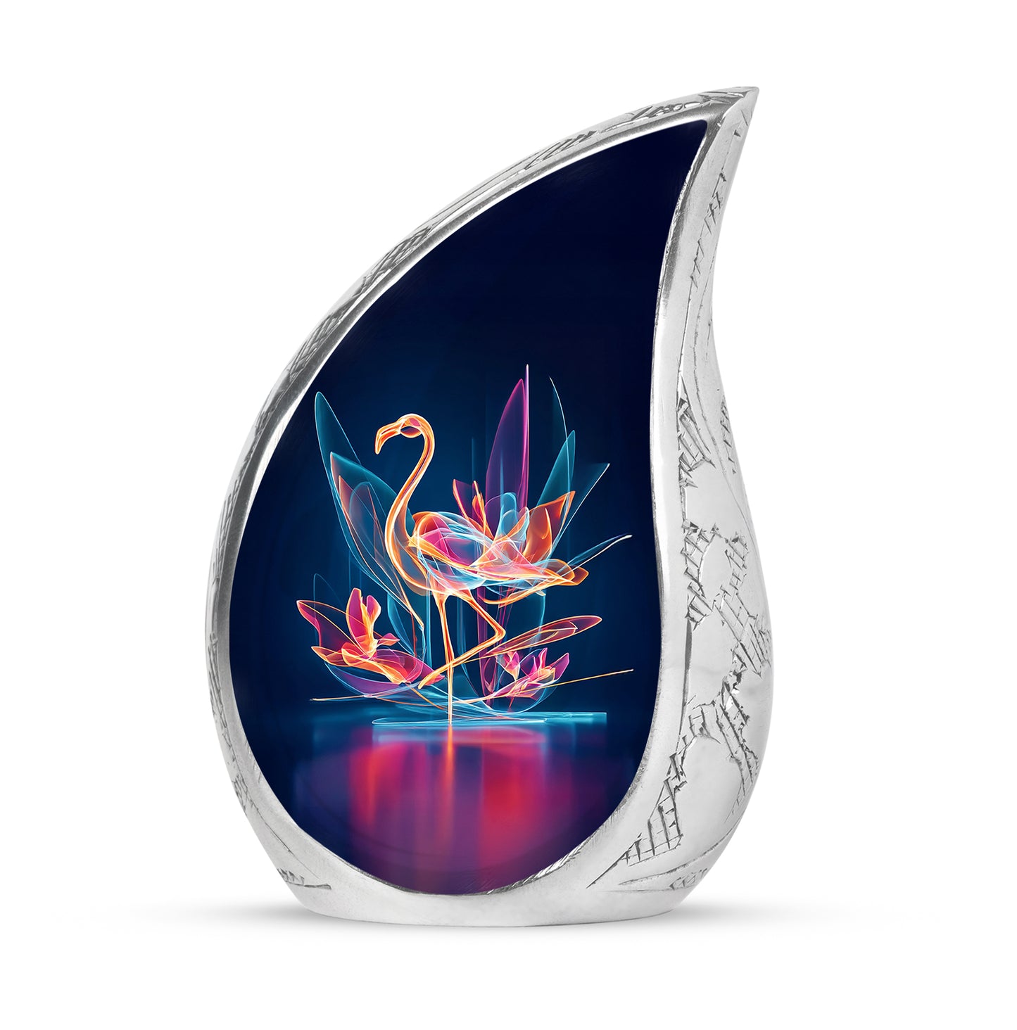 Illustrious Flamingo Memorial Cremation Urns - Blue 10-inch, 200 cu in - Yatskia
