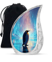 Penguin Large Cremation Urns - Blue Urn For Adult Male & Female
