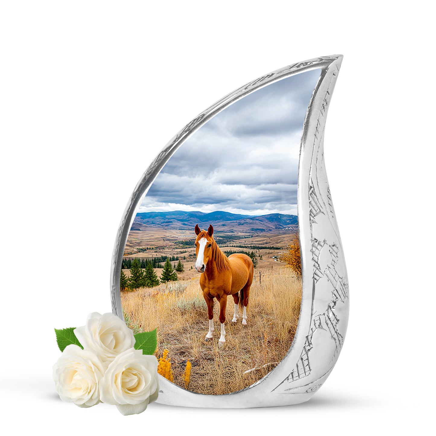 Blue Beloved Horse Cremation Urns for Human Ashes - 10-inch, 200 cu in - Yatskia