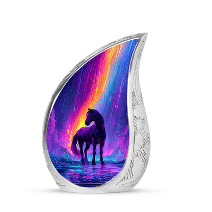 Remarkable Horse Memorial Cremation Urns - Blue 10-inch, 200 cu in - Yatskia
