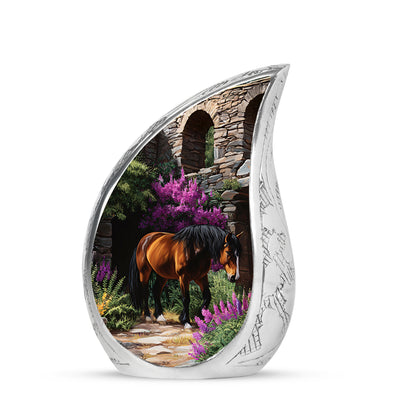 Personalized Black Horse Cremation Urns for Ashes - Enchanting 10-inch - Yatskia