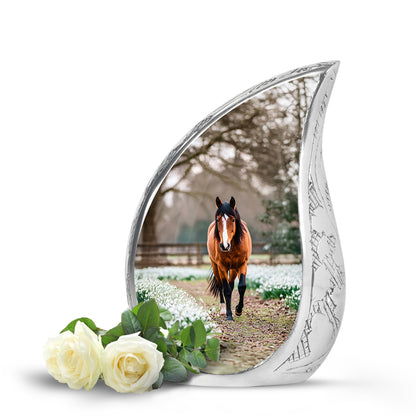 Personalized Gold Horse Cremation Urns for Ashes - Enchanting 10-inch - Yatskia