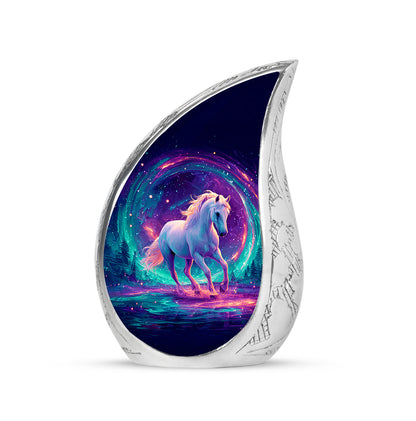 Blue Horse Sanctuary Cremation Urns for Human Ashes - 10-inch, 200 cu in - Yatskia