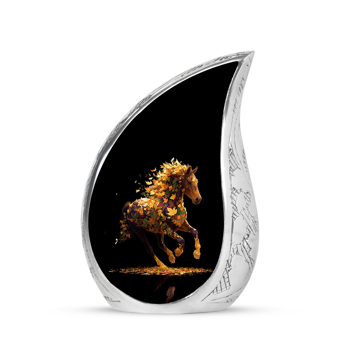 Personalized Seraphic Horse Cremation Urns - Black 10-inch, 200 cu in - Yatskia
