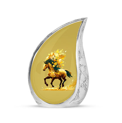 Hallowed Horse Cremation Urns for Human Ashes - Gold 10-inch - Yatskia
