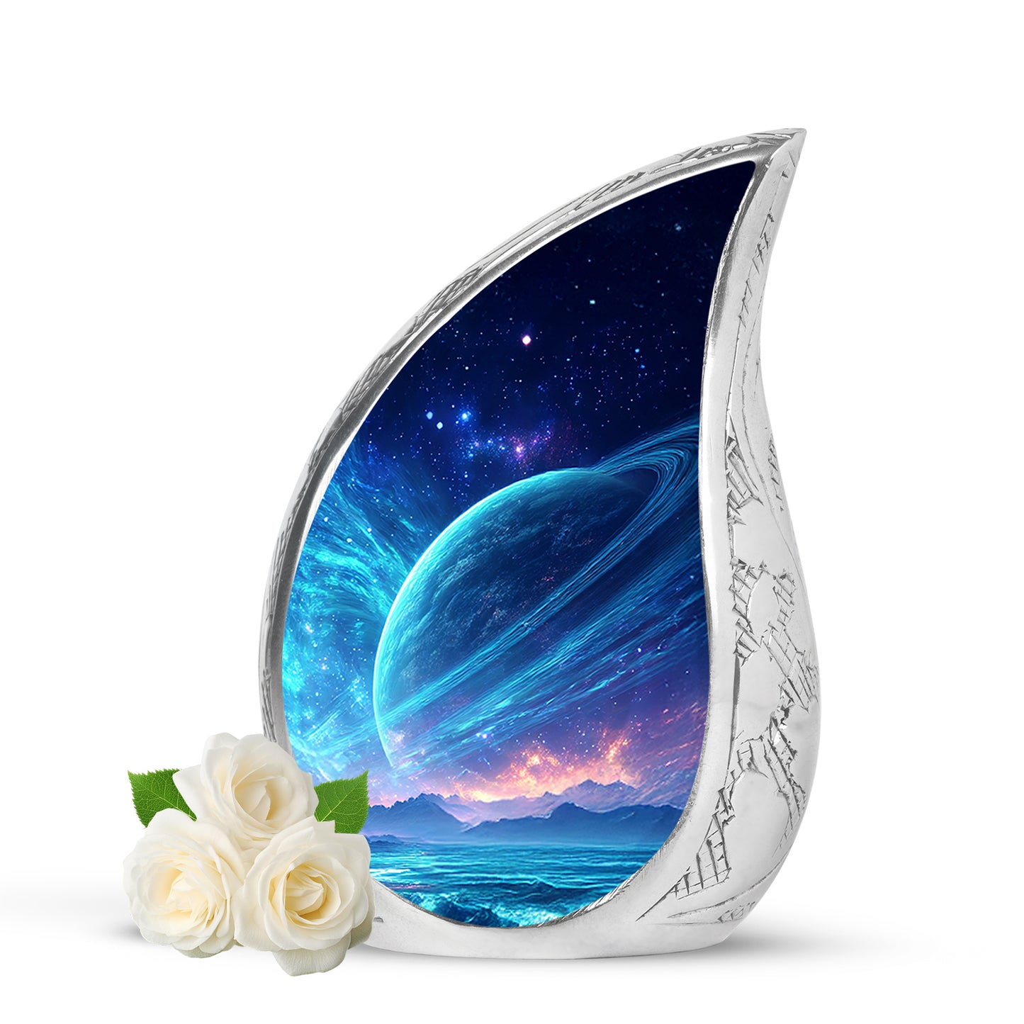 Personalized Blue Galaxy Cremation Urns for Ashes - Enchanting 10-inch - Yatskia