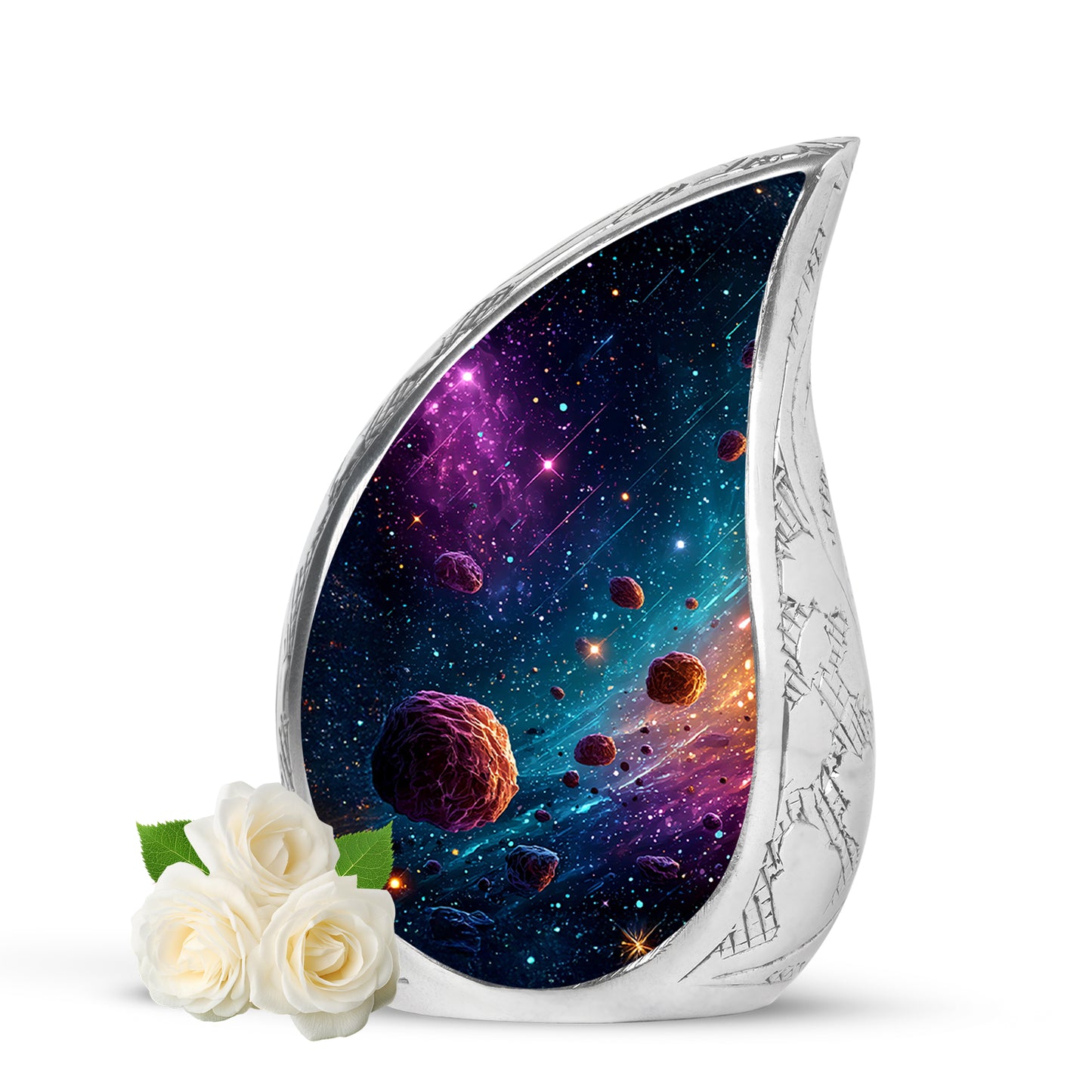 Graceful Blue Galaxy Blessing Urn for Human Ashes - 10-inch, 200 cu in - Yatskia