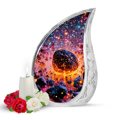 Ethereal Galaxy Memorial Cremation Urns - Blue 10-inch, 200 cu in - Yatskia