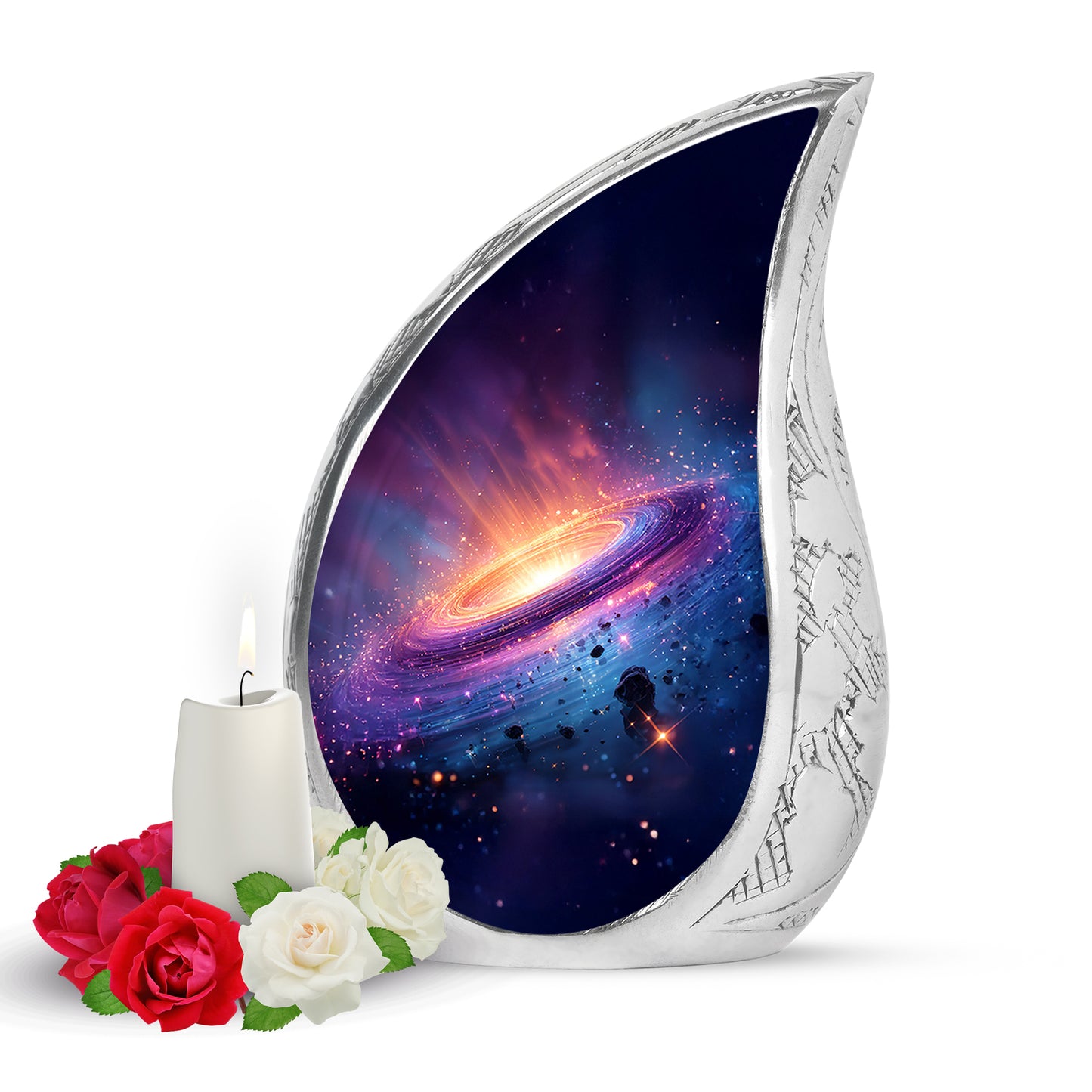 Harmonious Galaxy Cremation Urns for Human Ashes - Blue 10-inch - Yatskia