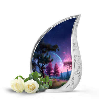 Blessed Galaxy Cremation Urns for Human Ashes - Blue 10-inch - Yatskia